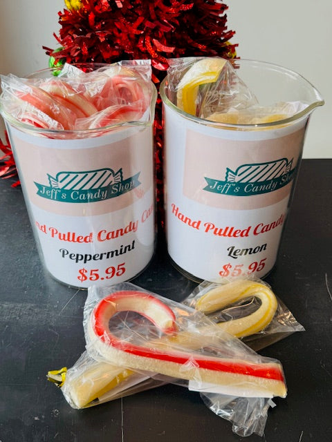 Hand Pulled Candy Cane-Lemon by Jeff's Candy Shop