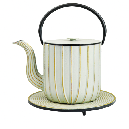 "Mariage" White/Gold Teapot Cast Iron by Frieling