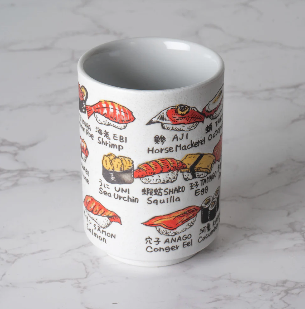 Japanese Sushi Yunomi Style Tea Cup Reactive Glaze 10 fl oz