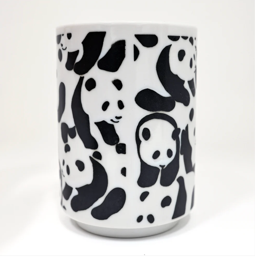 10oz Panda Bears Design Yunomi Style Tea Cup by Urban Tokyo