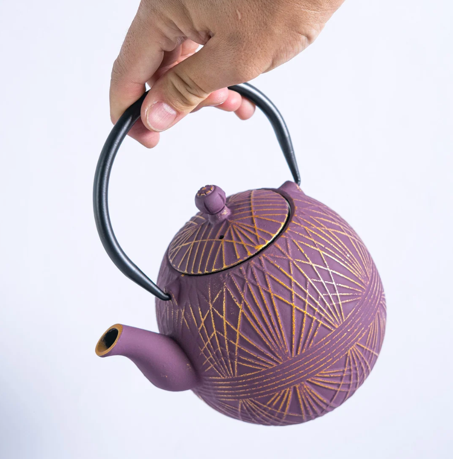Purple Yarn Design 28oz Cast Iron Tea Pot by Urban Tokyo