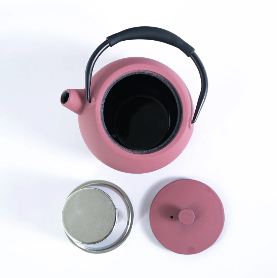 Tilted Round Design 28oz Cast Iron Tea Pot by Urban Tokyo