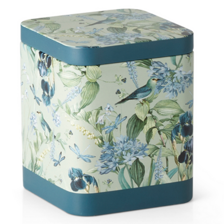 Blue Garden 3.5oz. Square Tin