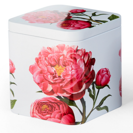 Peonia 3.5oz. Square Tin-Pink