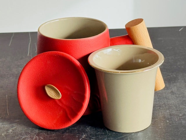 13oz Tea Mugs with Lid and Infuser for Loose Leaf Tea Mountain Range-Red by Urban Tokyo