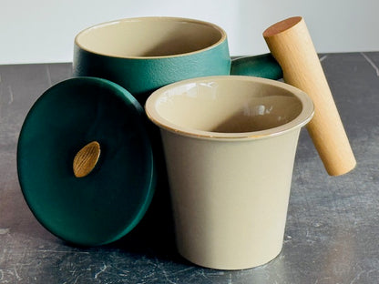 13oz Tea Mugs with Lid and Infuser for Loose Leaf Tea Mountain Range-Green by Urban Tokyo