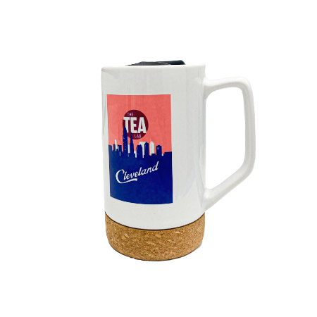 The Tea Lab Cleveland Logo 17oz. Ceramic Mug With Cork Bottom