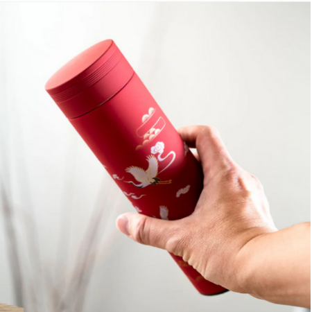 17oz Vacuum Insulated Stainless Steel Thermos Flask Cherry Blossom Cranes by Urban Tokyo