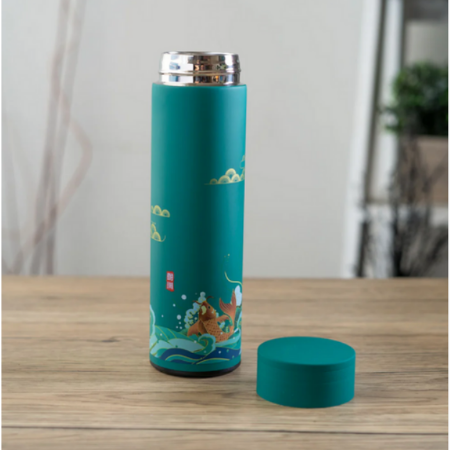 17oz Vacuum Insulated Stainless Steel Thermos Flask Lotus Koi by Urban Tokyo