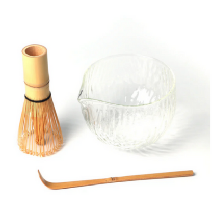Matcha Set 12oz Glass Matcha Latte Bowl with Whisk and Scoop by Urban Tokyo