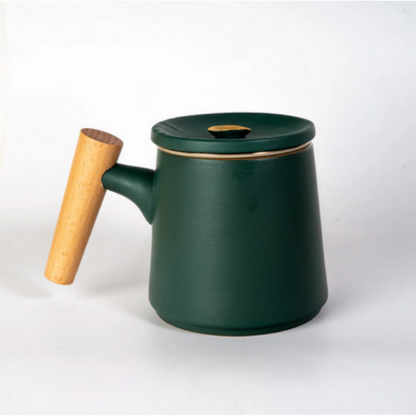 15oz Tea Mugs with Lid and Infuser for Loose Leaf Tea Mountain Range Green by Urban Tokyo