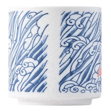 Japanese Koi Fish Yunomi Style Tea Cup Reactive Glaze 10 fl oz by Urban Tokyo