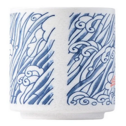 Japanese Koi Fish Yunomi Style Tea Cup Reactive Glaze 10 fl oz by Urban Tokyo