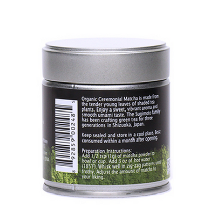 Ceremonial Matcha Organic 1 oz Tin, Organic by Sugimoto
