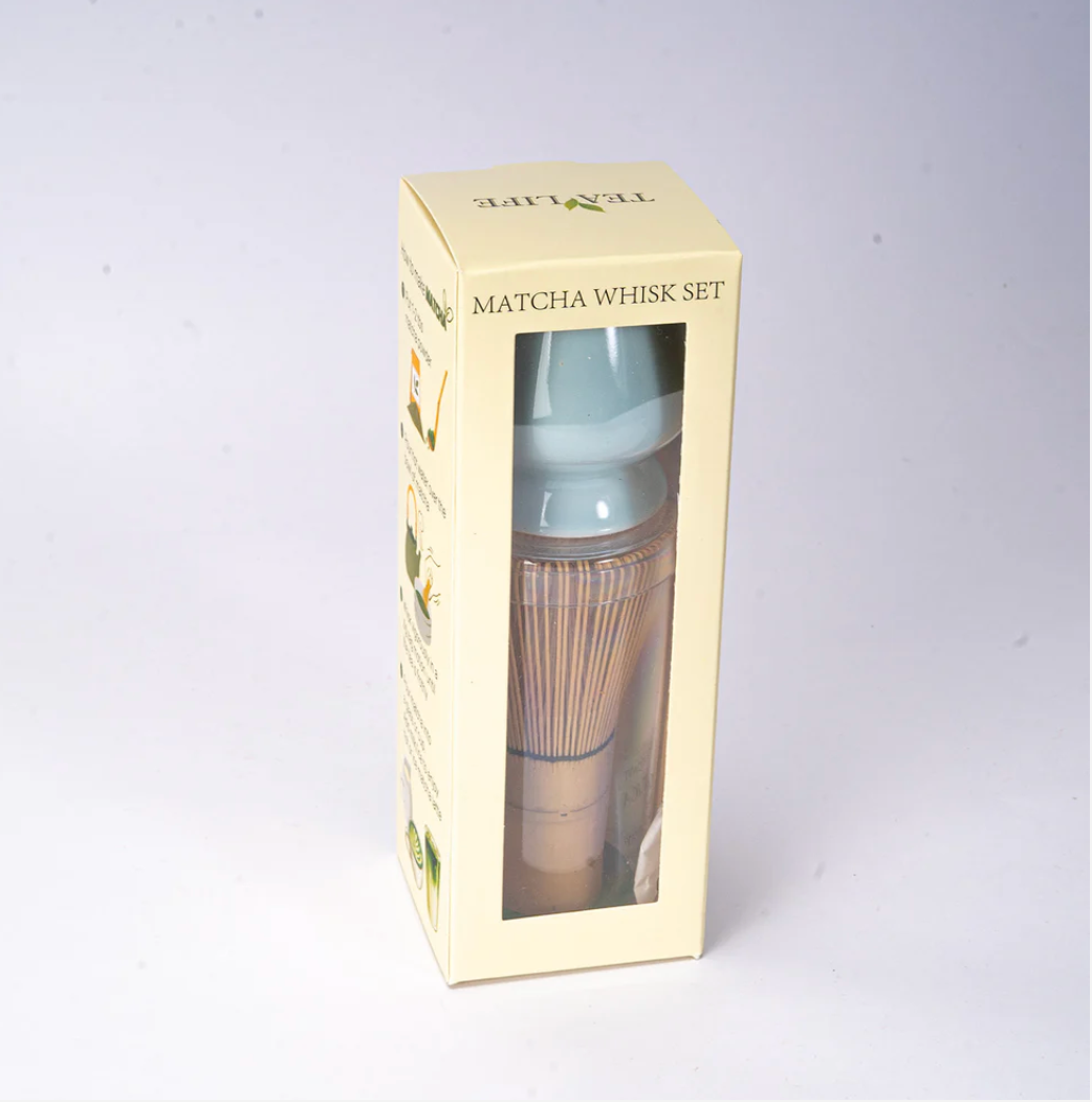 Matcha Whisk Light Blue Stand, Chasen and Scoop Set