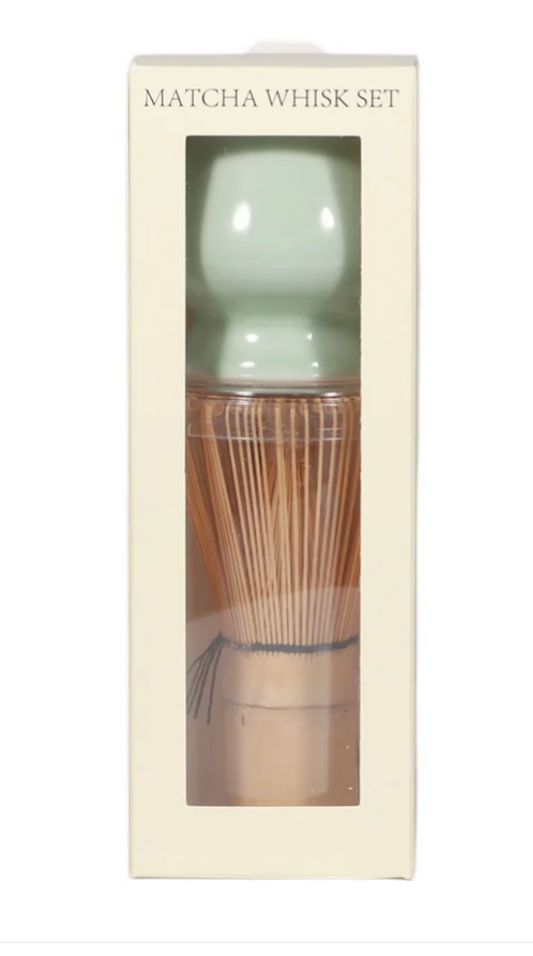 Matcha Whisk Light Green Stand, Chasen and Scoop Set