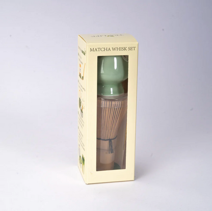 Matcha Whisk Light Green Stand, Chasen and Scoop Set