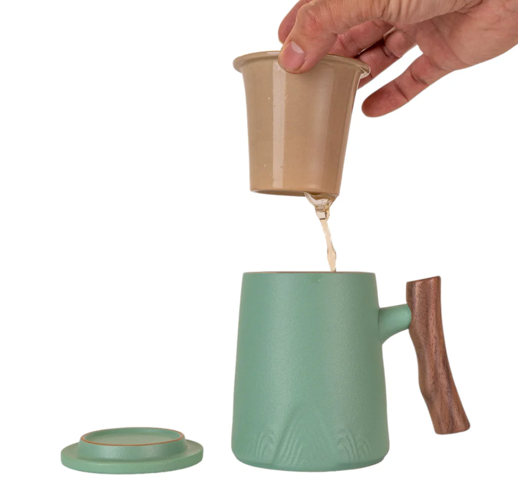 15oz Tea Mugs with Lid and Infuser-Mint