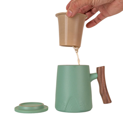 15oz Tea Mugs with Lid and Infuser-Mint