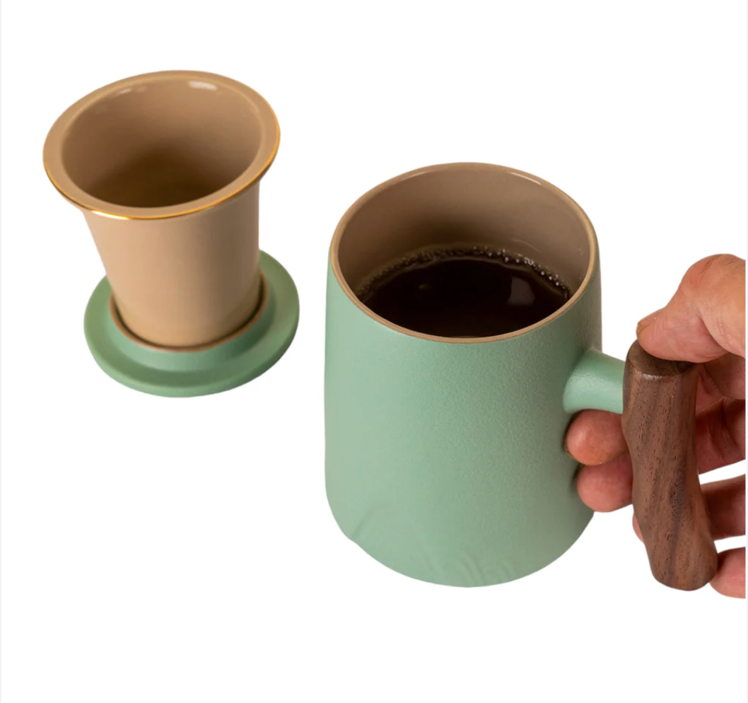 15oz Tea Mugs with Lid and Infuser-Mint