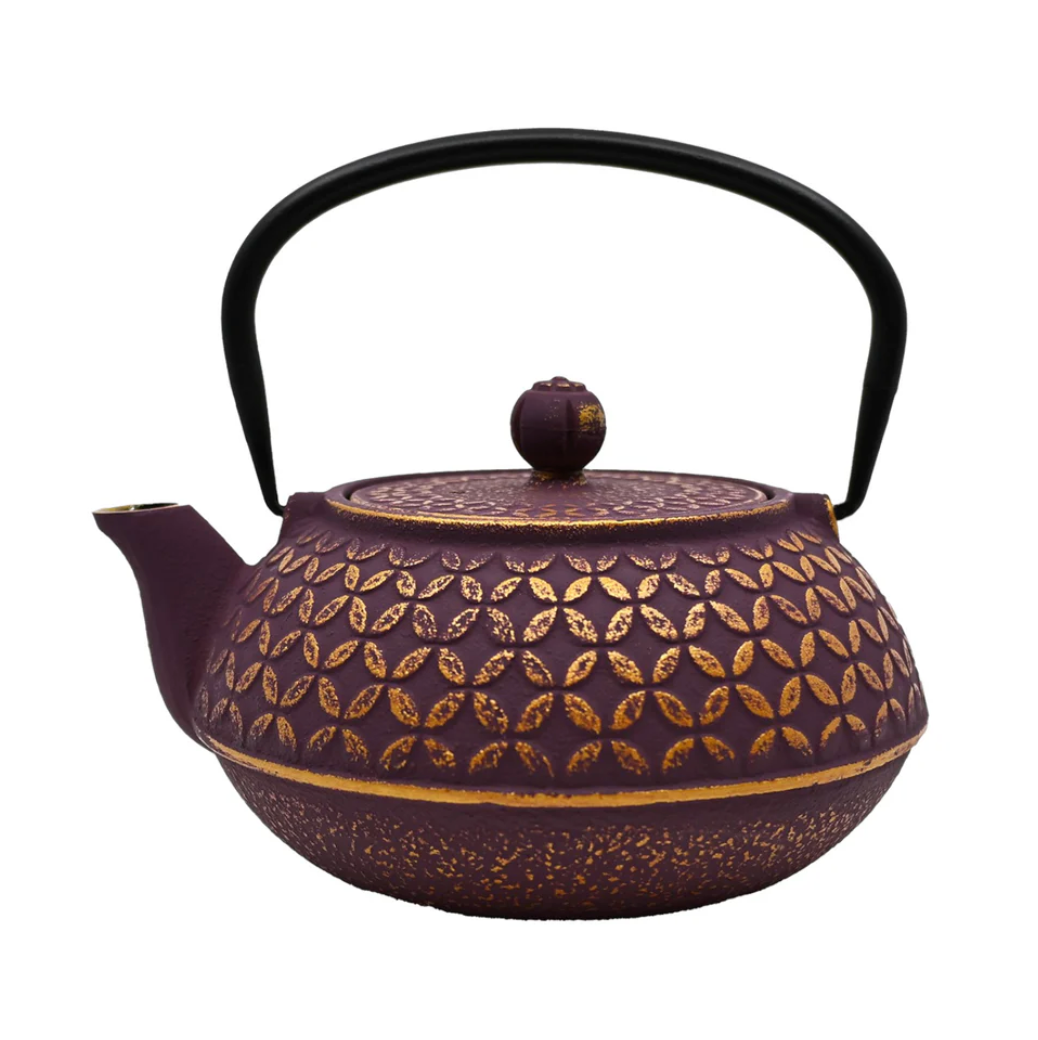 Purple Shippo Design 32oz Cast Iron Tea Pot by Urban Tokyo