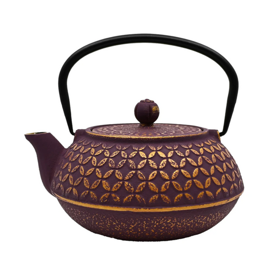 Purple Shippo Design 32oz Cast Iron Tea Pot by Urban Tokyo