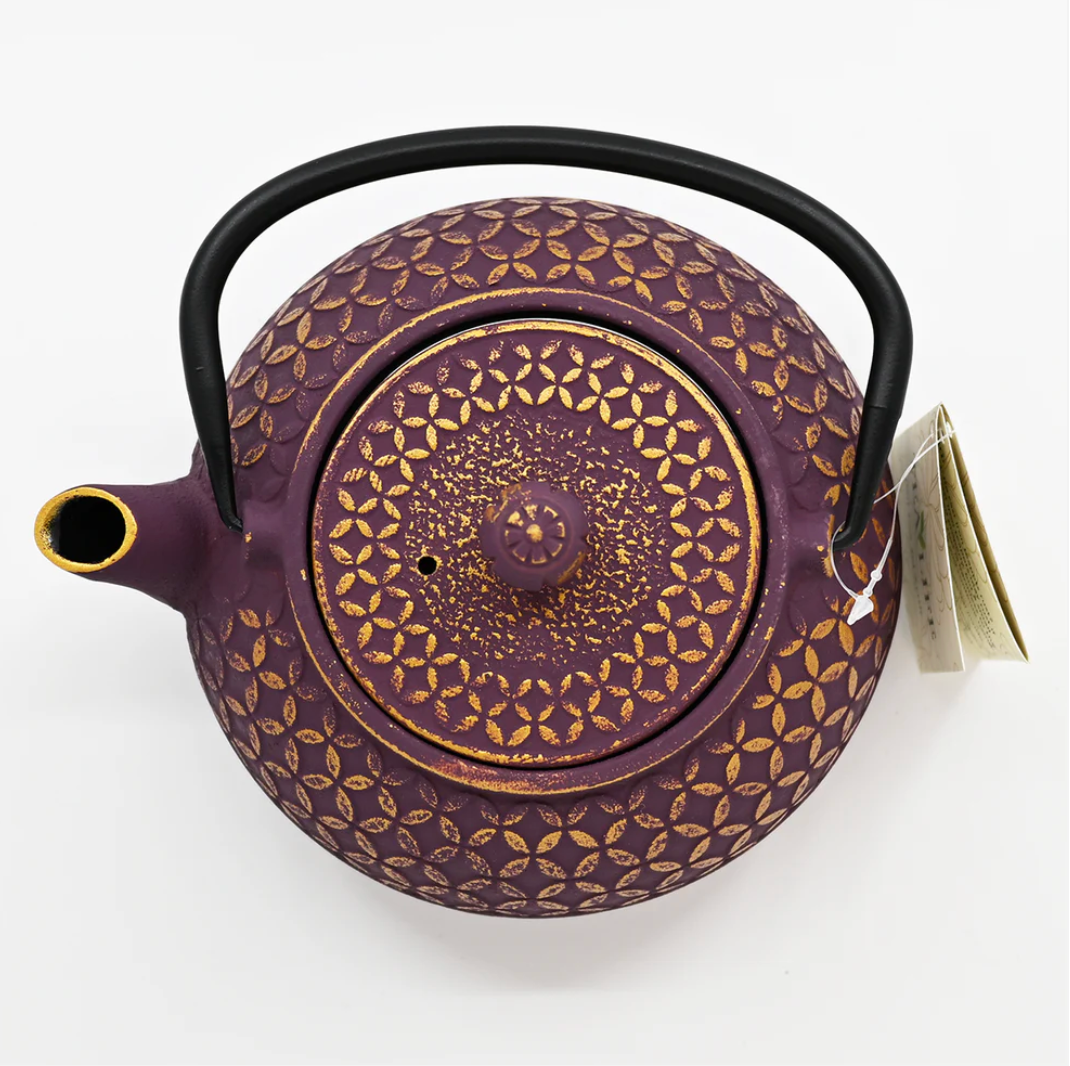 Purple Shippo Design 32oz Cast Iron Tea Pot by Urban Tokyo