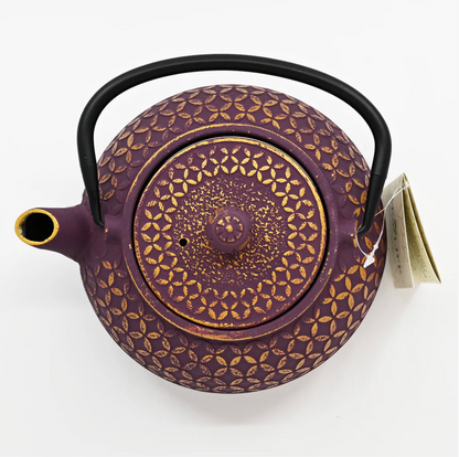 Purple Shippo Design 32oz Cast Iron Tea Pot by Urban Tokyo