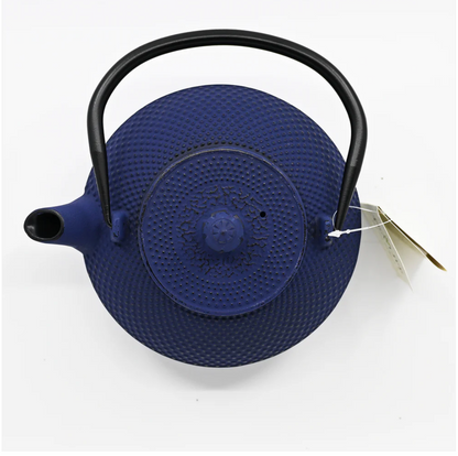 Blue Hobnail Design 44oz Cast Iron Tea Pot by Urban Tokyo