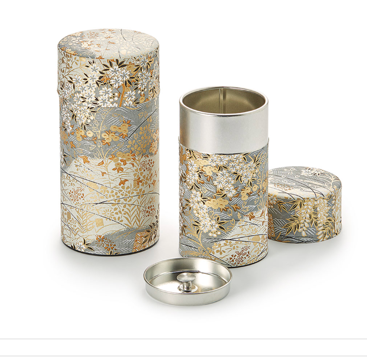 Kyoko Japanese Tea Storage Tin 5.3 oz. in Gray/Gold – The Tea Lab