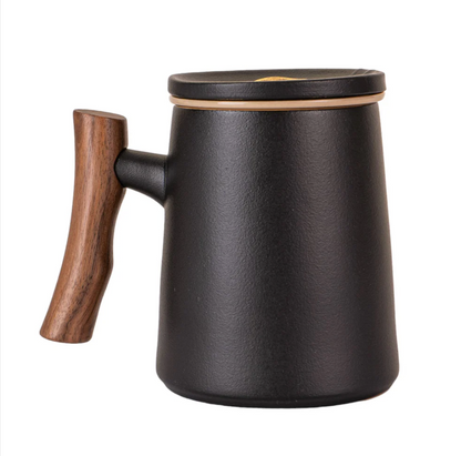 15oz Tea Mugs with Lid and Infuser for Loose Leaf Tea: Black by Urban Tokyo