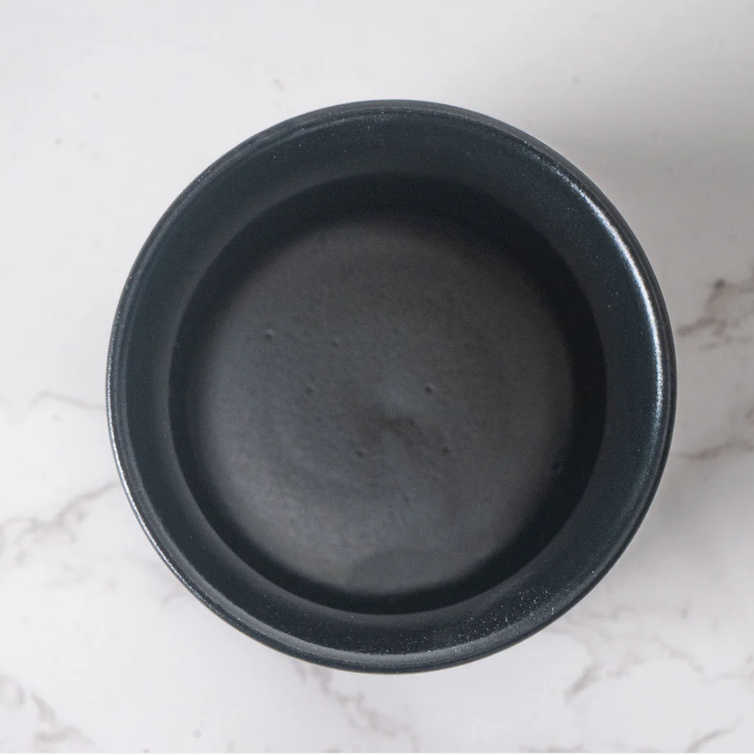 Panda Yunomi Style Tea Cup Black Matte Glaze 4 fl oz