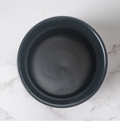 Panda Yunomi Style Tea Cup Black Matte Glaze 4 fl oz
