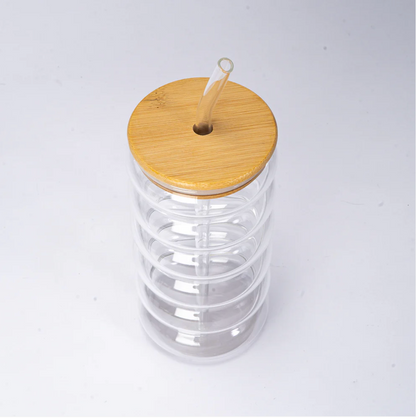 16oz Glass Tea Cup with Lid and Straw by Urban Tokyo