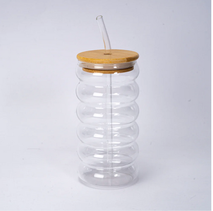 16oz Glass Tea Cup with Lid and Straw by Urban Tokyo