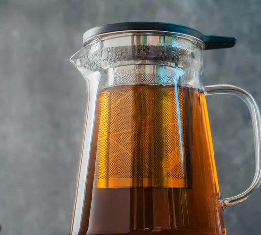 Teaset Kit 1,000ml Glass Teapot with Removable Infuser and Teawarmer-Large bu 01Living