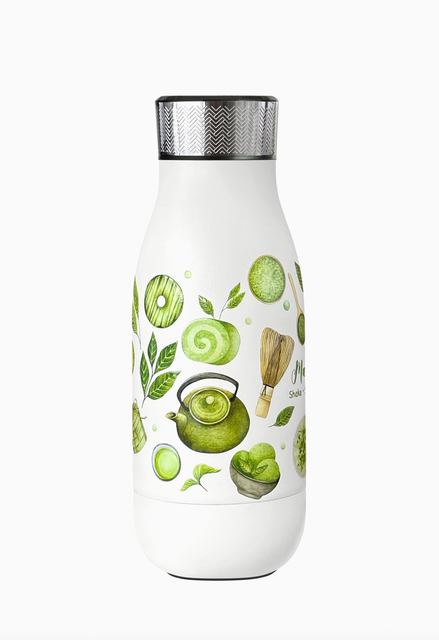 Stainless Steel 350ml/11oz Matcha Flask-White by 01Living