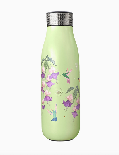 Stainless Steel 500ml/17oz Water Bottle Hummingbird-Green by 01Living