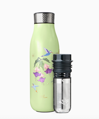 Stainless Steel 500ml/17oz Water Bottle Hummingbird-Green by 01Living