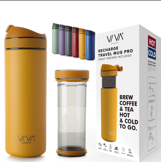 Recharge Pro Tea Tumbler by VIVA-Mustard