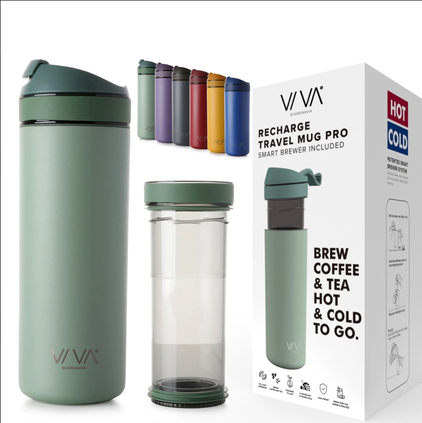 Recharge Pro Tea Tumbler by VIVA-Mint