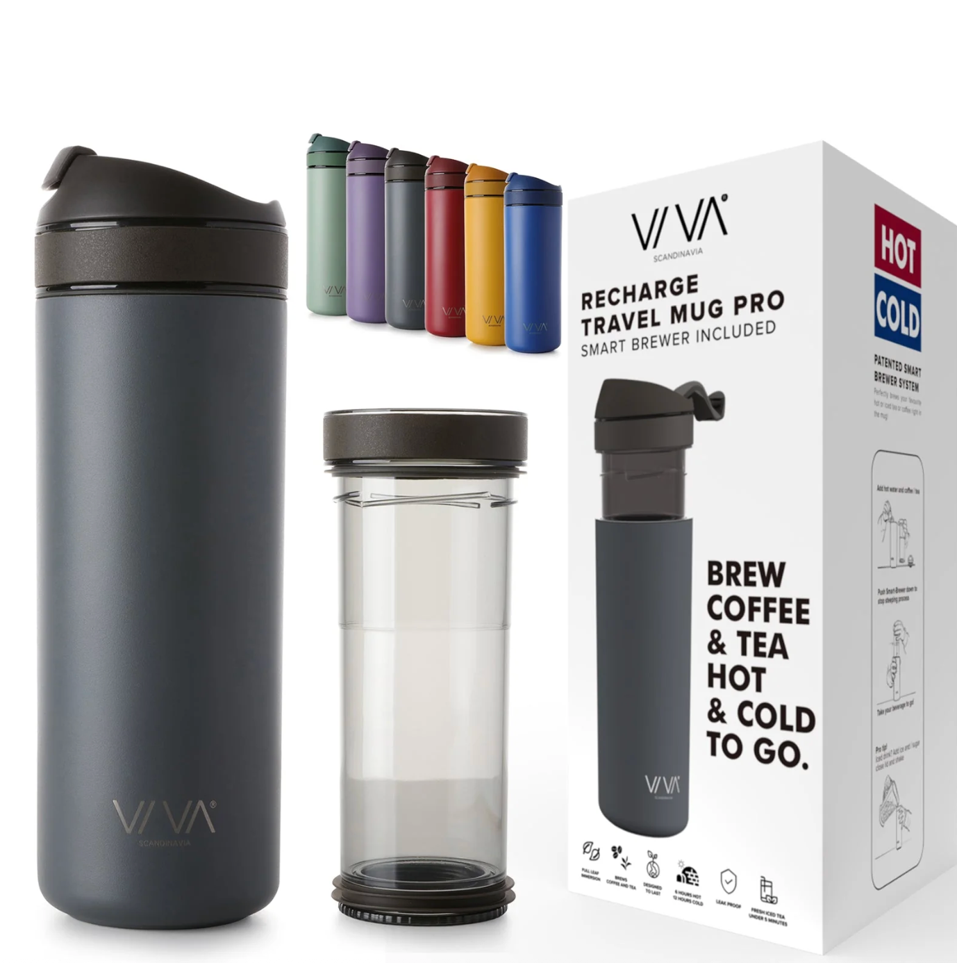 Recharge Pro Tea Tumbler by VIVA-Gray