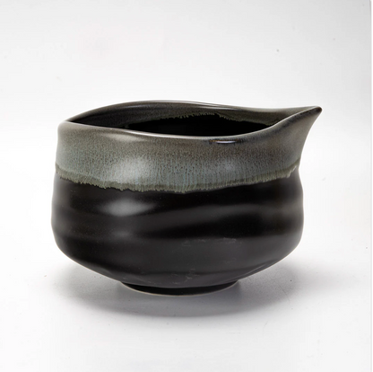 Matcha Set 20oz Porcelain Latte Bowl with Whisk and Scoop Gray Black by Urban Tokyo