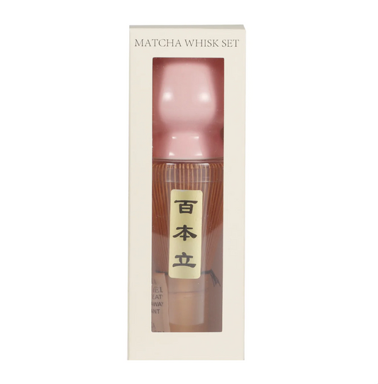 Matcha Whisk Pink Stand, Chasen and Scoop Set by Urban Tokyo