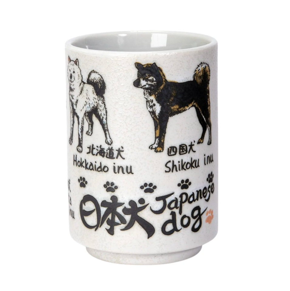 Japanese Dog Breeds Yunomi Style Tea Cup Reactive Glaze 9 fl oz by Urban Tokyo