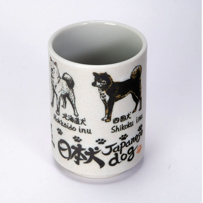 Japanese Dog Breeds Yunomi Style Tea Cup Reactive Glaze 9 fl oz by Urban Tokyo