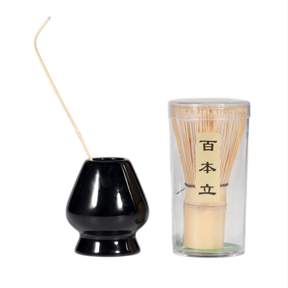 Matcha Whisk Black Stand, Chasen and Scoop Set by Urban Tokyo