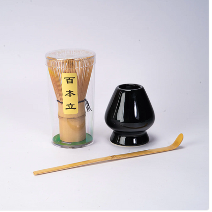 Matcha Whisk Black Stand, Chasen and Scoop Set by Urban Tokyo