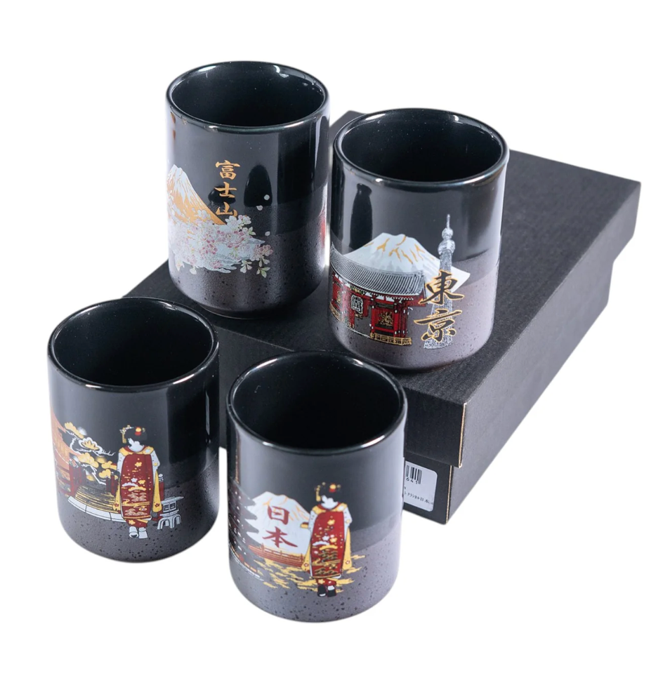 4 Piece Tea Cups Gift Set Scenery by Urban Tokyo
