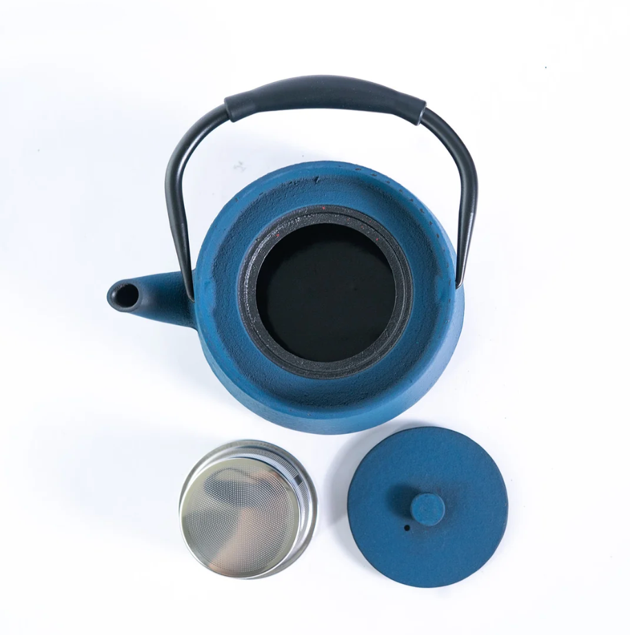 Modern Straight Edge Design 33oz Cast Iron Tea Pot by Urban Tokyo